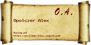 Opolczer Alex névjegykártya